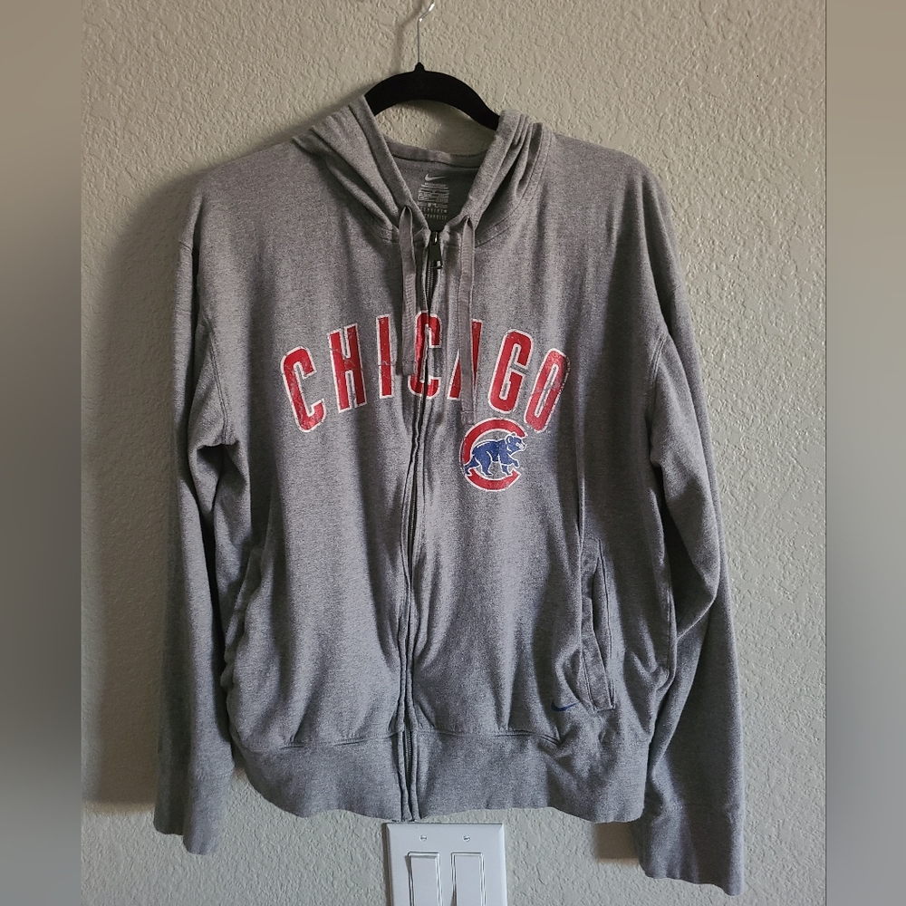 Nike Chicago Cubs Gray Hoodie Size Medium